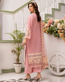 Saphira - Luxury Embroidered Festive Cross Slub Lawn - Vol 12 - D-01