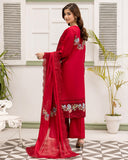Saphira - Luxury Embroidered Festive Cross Slub Lawn - Vol 12 - D-05